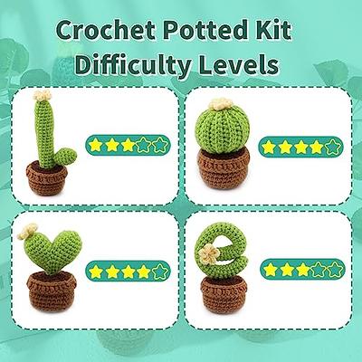 Duslogis Beginner Crochet Kit, 6 PCS Potted Plants, Complete Crochet Kit  for Beginners, Starter Pack for Adults and Kids with Step-by-Step