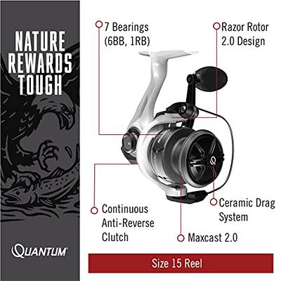 Quantum Accurist Spinning Fishing Reel, Size 15 Reel, Changeable Right- or  Left-Hand Retrieve, Oversized Non-Slip Handle Knob and Continuous  Anti-Reverse Clutch, White - Yahoo Shopping