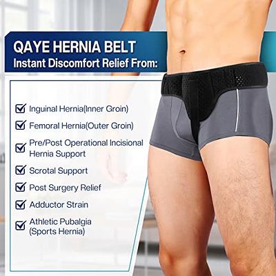 QAYE Hernia Belt for Men & Women - Left/Right Side Inguinal Hernia Support  with Removable Compression Pads, Black (Medium) - Yahoo Shopping