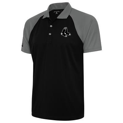 Men's Antigua Black Detroit Tigers Metallic Nova Polo