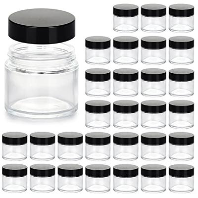 VITEVER 12 Pack, 8 OZ Thick Glass Jars with Bamboo Lids, Bulk Clear Round  for Making Candles, Empty Food Storage Containers for Spice, Powder, Liquid