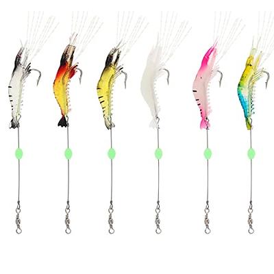  Silicone Fishing Lure Artificial Baits Glows Shrimp