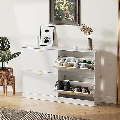 Shoe Cabinet with Doors, Shoes Storage Cabinet for Entryway, Shoe Rack  Organizer, White - Yahoo Shopping