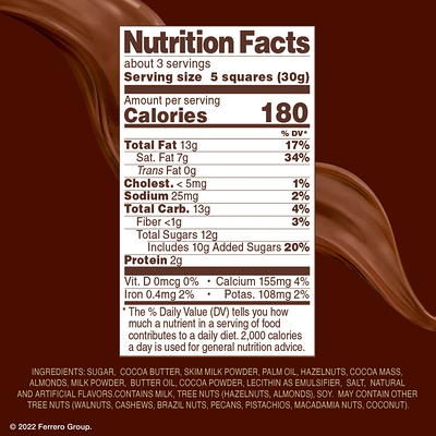 Ferrero Rocher Dark Chocolate Hazelnut Bar - 3.1oz : Target