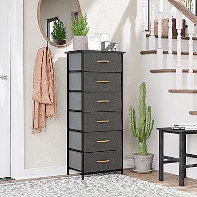 HOMCOM 7-Drawer Dresser Storage Tower Cabinet Organizer Unit, Easy Pull  Fabric Bins with Metal Frame for Bedroom, Closets, Gray