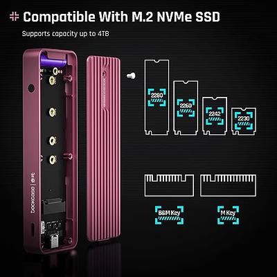 DOCKCASE Pocket M.2 2230 NVMe SSD Enclosure,Support 3s PLP Prevents Write  Data Loss,USB 3.2 Gen 2 Type-C (10 Gbps), fits NVMe PCIe, Exclusive to Size