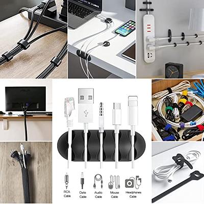 Large Cable Management Box - White Cord Organizer and Hider for Wires,  Power Strips, Surge Protectors & More - Includes Cable Sleeve, Hook and  Loop