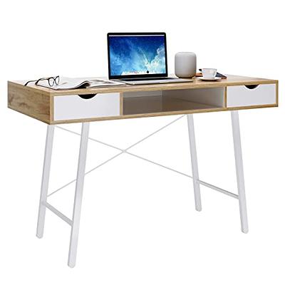 ODK 40 Inch Small Desk with Fabric Drawers- for Bedroom, White Vanity Desk  with Storage, Home Office Computer Desk for Small Spaces, Modern Work  Writing Study Table, White - Yahoo Shopping