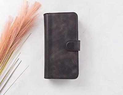 Leather Tri-Fold Wallet Case for iPhone 14 Pro Max - Premium Full Grain Leather