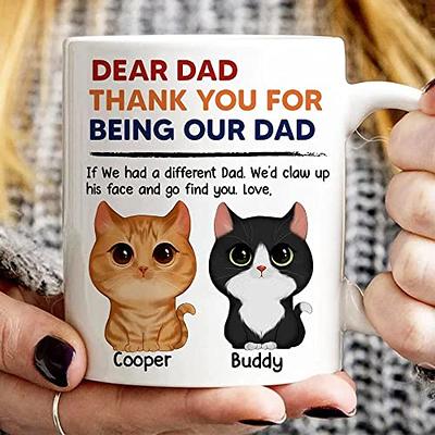 Dear Dad Personalized Engraved Tumbler With Kids Names, Stainless Cup, Gift  For Him