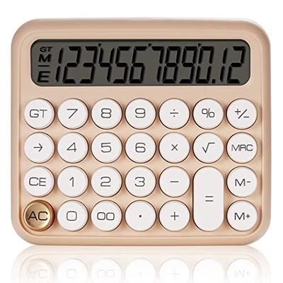 Mechanical Switch Calculator,Handheld for Daily and Basic Office,10 Digit  Large LCD Display (Pink)