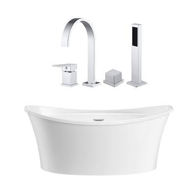 Maxwell Acrylic Double Slipper Freestanding Tub Package