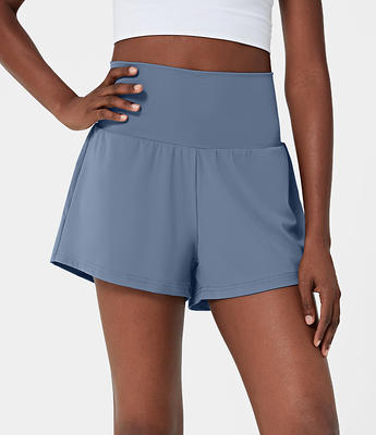 Women's Super High Waisted Back Pocket & Side Hidden Pocket 2-in-1 Yoga  Shorts 5''-Longer Length - Halara