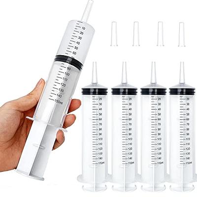 4 Pack 150ml/cc Large Syringe with Cap, Individually Sterile Sealed Plastic  Liquid Syringes with Measurement for Scientific Labs, Measuring Liquids,  Feed Pets, Oil or Glue Applicator - Yahoo Shopping