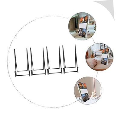 4pcs Plate Stands for Display Plate Holder Display Stand Metal Frame Holder  Stand for Picture, Decorative Plate, Book, Photo Easel