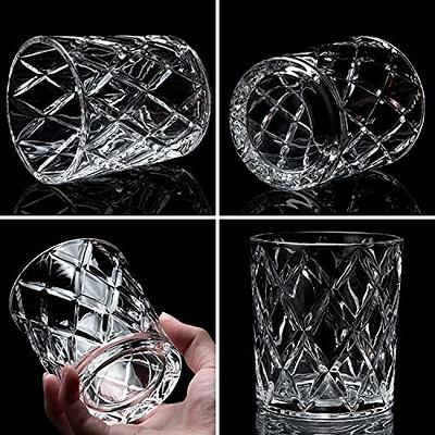 LIGHTEN LIFE Whiskey Glasses with Ice Molds-(2 Crystal Bourbon