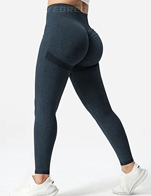 Navy Workout Leggings for Women High Waisted Leggings Butt Scrunch