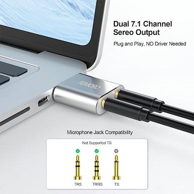USB C Male to 3.5mm Female, Portable Compact Type C to 3.5mm Headphone  Adapter Stable Plug and Play for TRRS 3.5mm Interface Headsets 