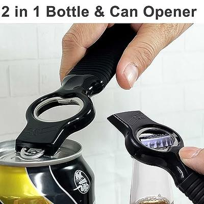 DUNLAGUE Soda Can Opener and Beer Bottle Opener Bartender with 4.2 Long  Silicone Handle, Pop Top Can Tab Opener for Long Nails, Bottle Opener for  Arthritic Hand and Seniors 2-Pack Black 