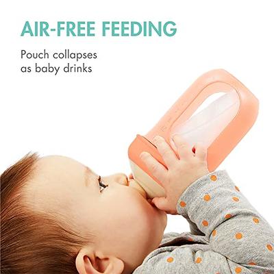 Boon NURSH Reusable Silicone Baby Bottles with Collapsible