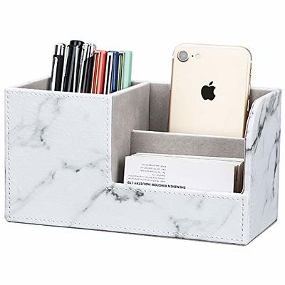 UnionBasic Desk Organizer, Multi-Functional Leather Desktop Office  Organizer, Pen Holder - Business Card/Pen/Pencil/Mobile Phone/Stationery  Holder Storage Box, Marble White - Yahoo Shopping