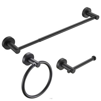 Moen 3-Piece Caldwell Matte Black Decorative Bathroom Hardware Set with  Towel Bar,Toilet Paper Holder and Towel Ring