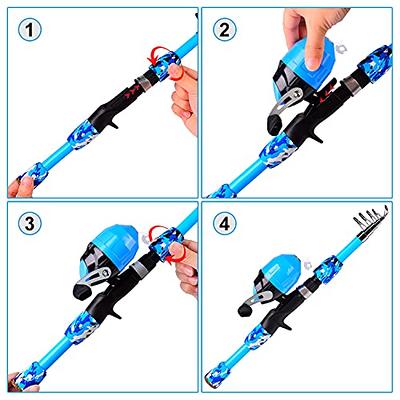 PLUSINNO Kids Fishing Pole, Portable Telescopic Fishing Rod and