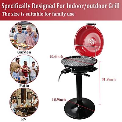 Electric BBQ Grill Techwood 15-Serving Indoor/Outdoor Electric Grill for Indoor