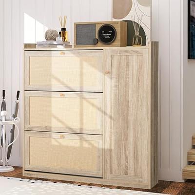 Modern Shoe Cabinet with 3 Flip Drawers for Entryway,Wood Shoe Rack Storage  Organizer - Yahoo Shopping