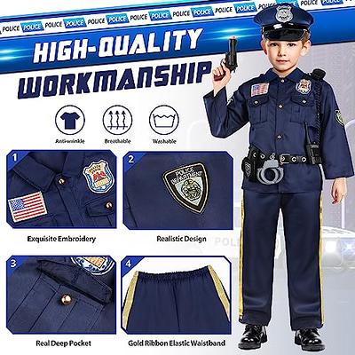 Joycover Police Officer Costume for Kids - Deluxe Police Costume for Kids  with Accessories, Kids Halloween Costumes for Boys Girls, Cop Costume Role  Play Kit for Halloween Career Day-S - Yahoo Shopping