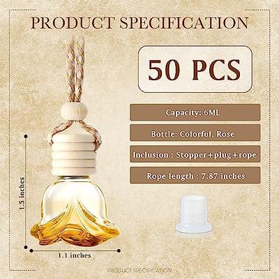 50 Pcs Hanging Car Air Freshener Car Diffuser Bottles Empty Glass