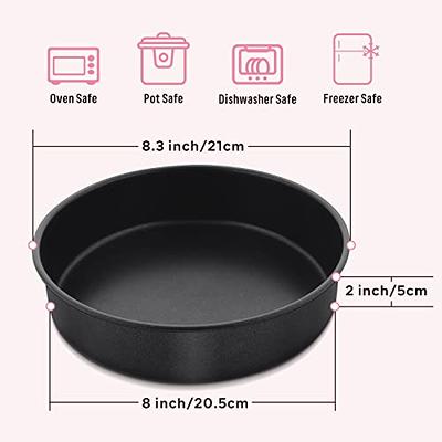 P&P CHEF 8 Inch Cake Pan Set, 3 Pcs Round Baking Pans Stainless Steel Layer  Birthday Wedding Cake Pans, Fit Oven/Pots/Pressure Cooker, Non Toxic 