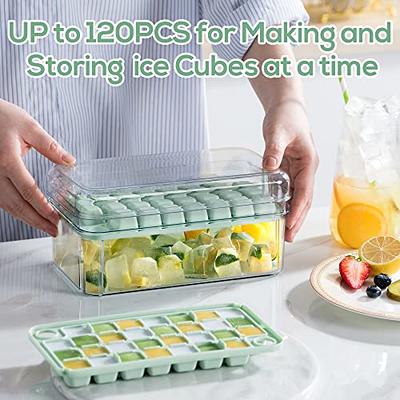 Ice Cube Tray with Lid and Bin, GEWTYOD 4 Pack Silicone Ice Cube Trays for  Freezer