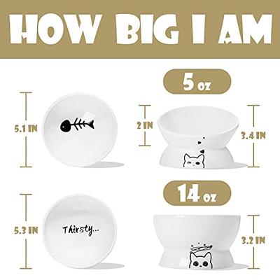 SWEEJAR Cat Food Bowls with Non-Slip Stand, Ceramic Raised Cat Bowl Set for  Food & Water, Porcelain Elevated Pet Dishes to Protect Spine, 12 oz Pet