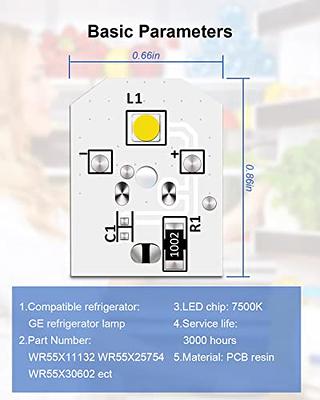  WR55X11132 Refrigerator LED Light WR55X25754 WR55X30602  WR55X26486 PS4704284 fits GE LED Light Replace WR55X26486 PS4704284 3033142  EAP12172918 AP6261806 2 Pack : Appliances