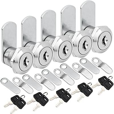 6 Pack Cabinet Cam Locks Keyed Alike, 1-1/8 (30mm) Cam Lock Set for  Cabinets Drawers Mailbox Tool Box RV, File Cabinet Locks with Keys 