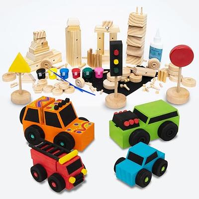 SparkJump Build & Paint Your Own Wooden Cars - Creative & Fun Arts