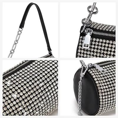 Crystal Rhinestone Wide Purse Strap Crossbody Shoulder Straps for Handbags  Black