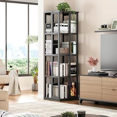 Homykic Bookshelf, 6-Tier Bamboo Adjustable 63.4” Tall Bookcase Book Shelf  Organizer, Free Standing Storage Shelving Unit for Living Room, Kitchen