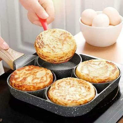 Heavy Gauge Crepe Pancake Pan Nonstick Frying Pan with Wooden Handle  Cooking Omelette Pan for Kitchen