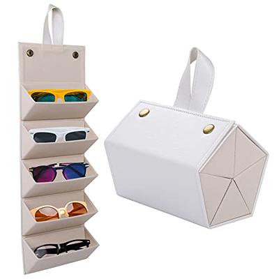 MoKo Sunglasses Organizer with 5 Slots, Foldable Travel Glasses