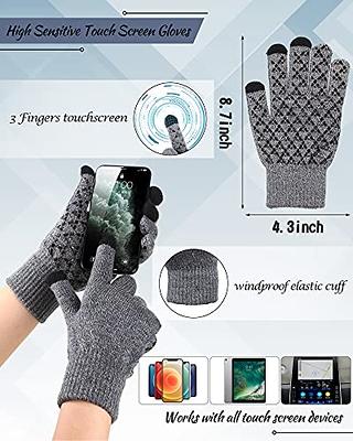 Winter Men Beanie Hat, Scarf, Touch Screen Gloves, 3 Pieces Winter