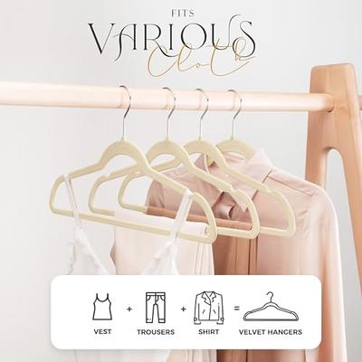 Velvet Hangers,50 Pack Beige Clothing Hangers,Non-Slip and Durable