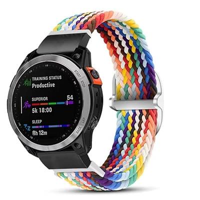 Fit Garmin Fenix 5X Bands/Fenix 5X Plus Watch Band Men Women, 26mm Quick  Fit Nylon Leather Band Straps Sport Wristbands Bracelet for Garmin Fenix