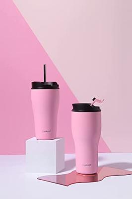 mininoo 32 oz Insulated Tumbler with Handle, Double Wall Vacuum Insulated  Coffee Cup with Lid and Straw, Leakproof (Hot pink)