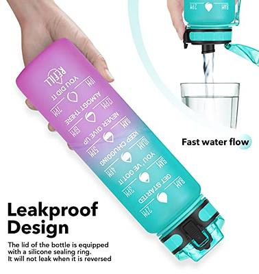 32oz Motivational Water Bottles with Time Marker & Straw, Leak-proof BPA  Free Non-Toxic 1L Bottle, Portable Water Jug for Fitness Sports