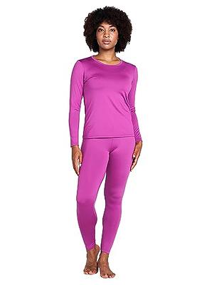 LAPASA Women's Thermal Underwear Set Fleece Lined Long Johns Top Shirt & Bottom  Soft Base Layer Thermoflux 100 Mildly Warm Lightweight Cold Weather L17  X-Small Dark Pink Purple - Yahoo Shopping