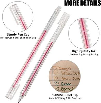 HUJUGAKO 18 Color Glitter Gel Pens for Adult Coloring Books, Glitter Pens  300% More Ink Glitter Gel Pen Set for Drawing Doodling Journaling Craft Art