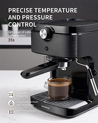 Manual Espresso Machine, 15 Bar Pump Pressure + Milk Frother Steam Wand -  Yahoo Shopping