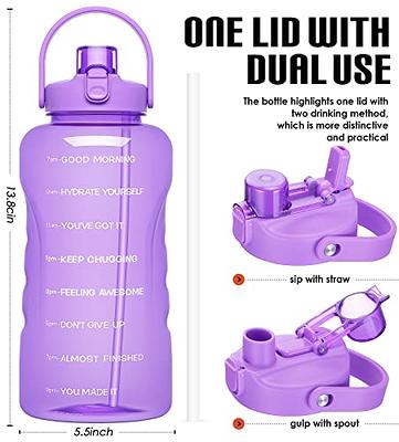 DR.HYDRO Half Gallon Water Bottle with Sleeve Includes Straw & Chug Lid -  BPA Free Sports Water Jug | Leakproof Large Water Bottle with Silicone